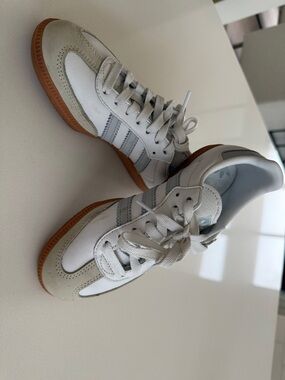 adidas Women's White Gray Gum Sole Sneakers